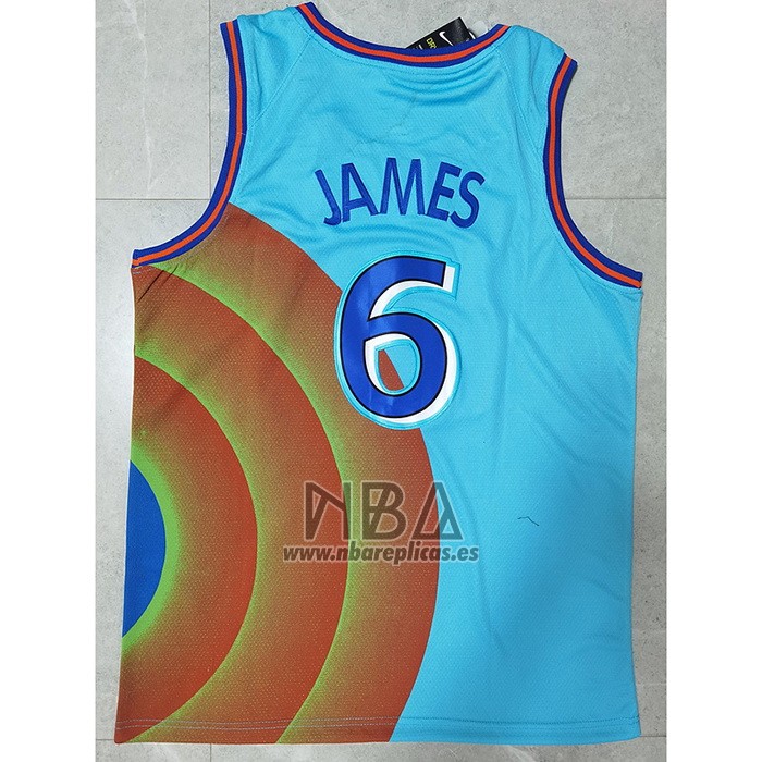 Camiseta Tune Squad Lebron James NO 6 Azul